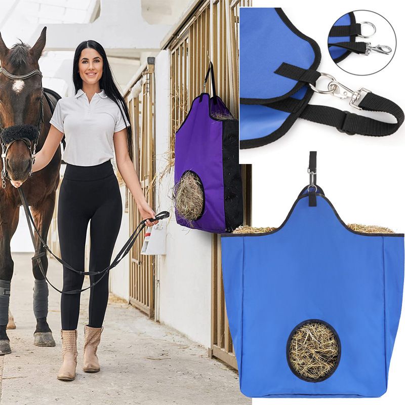 Stable bag Premium Durable Horse Hay Bag Slow Feed Hay Bag Waterproof Large Capacity Horse Tote - Blue