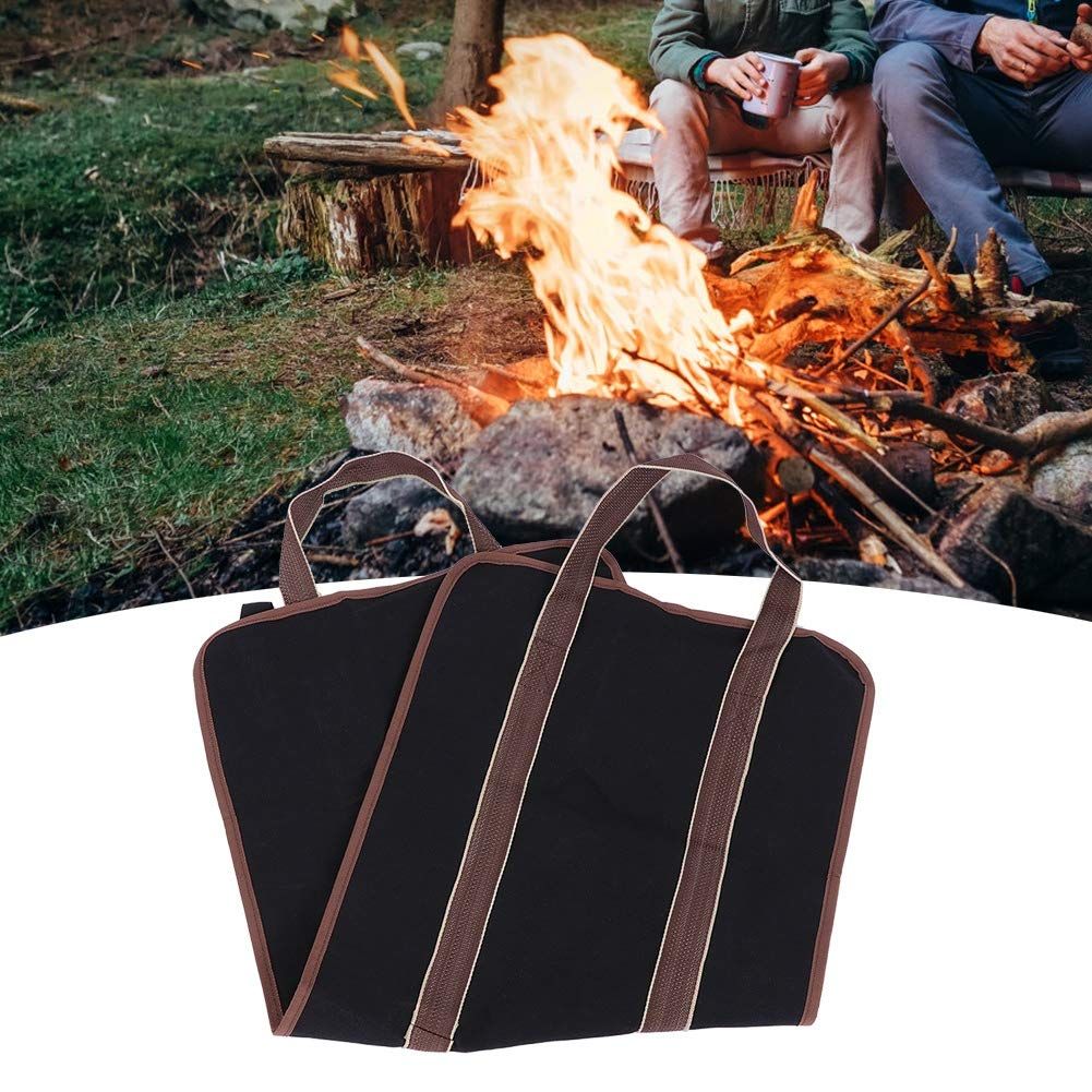 Firewood Carrier, Durable Oxford Cloth Tote Bag with Handles, Log Tote Bag Wood Stove Accessories Wood Carrier for Inside Fireplace