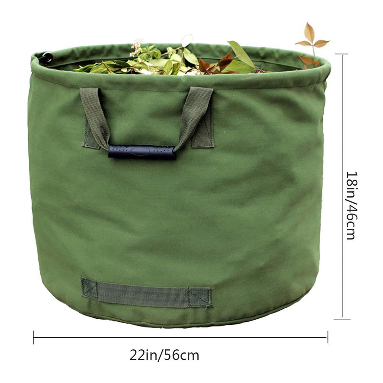Garden Waste Bag Leaf Bag Made of Robust Canvas Fabric Heavy Duty Garden Bag Foldable Versatile Garden Bag Lawn Bag,Green