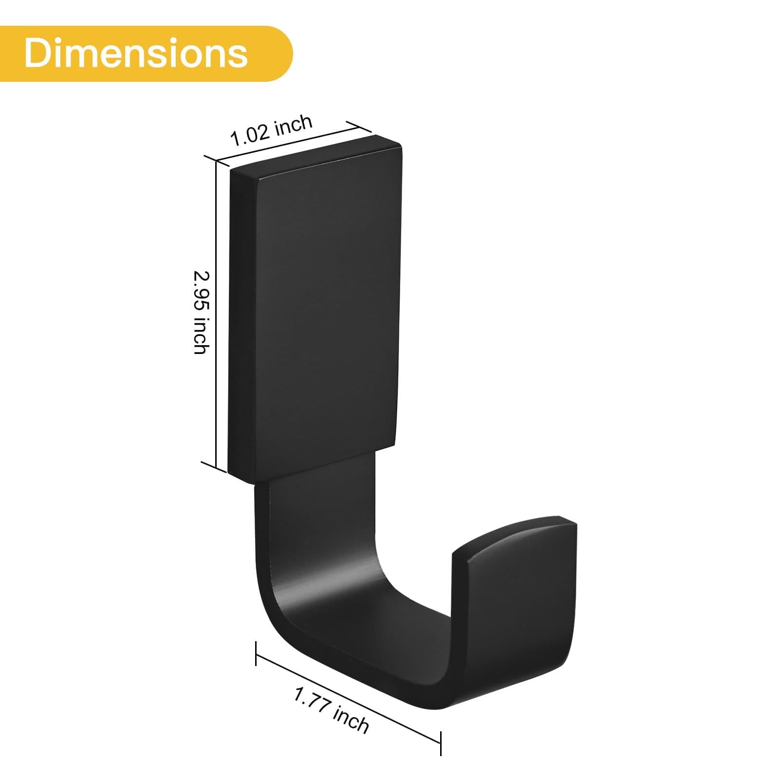Clothes Hook Single Towel Hook for Bathroom Kitchen Garage Square Style Robe Hook Coat Hook Hat Hook, Self Adhesive