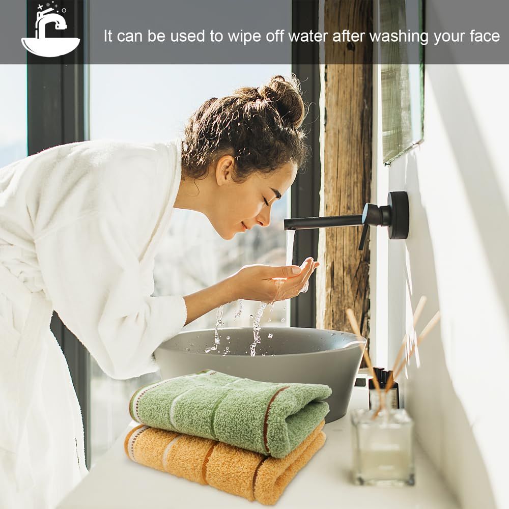 2 Pieces Towels Cotton Washcloths Towel, Towels Cotton Household Absorbent Cotton Towels Adult Thickened Soft Ground Towels