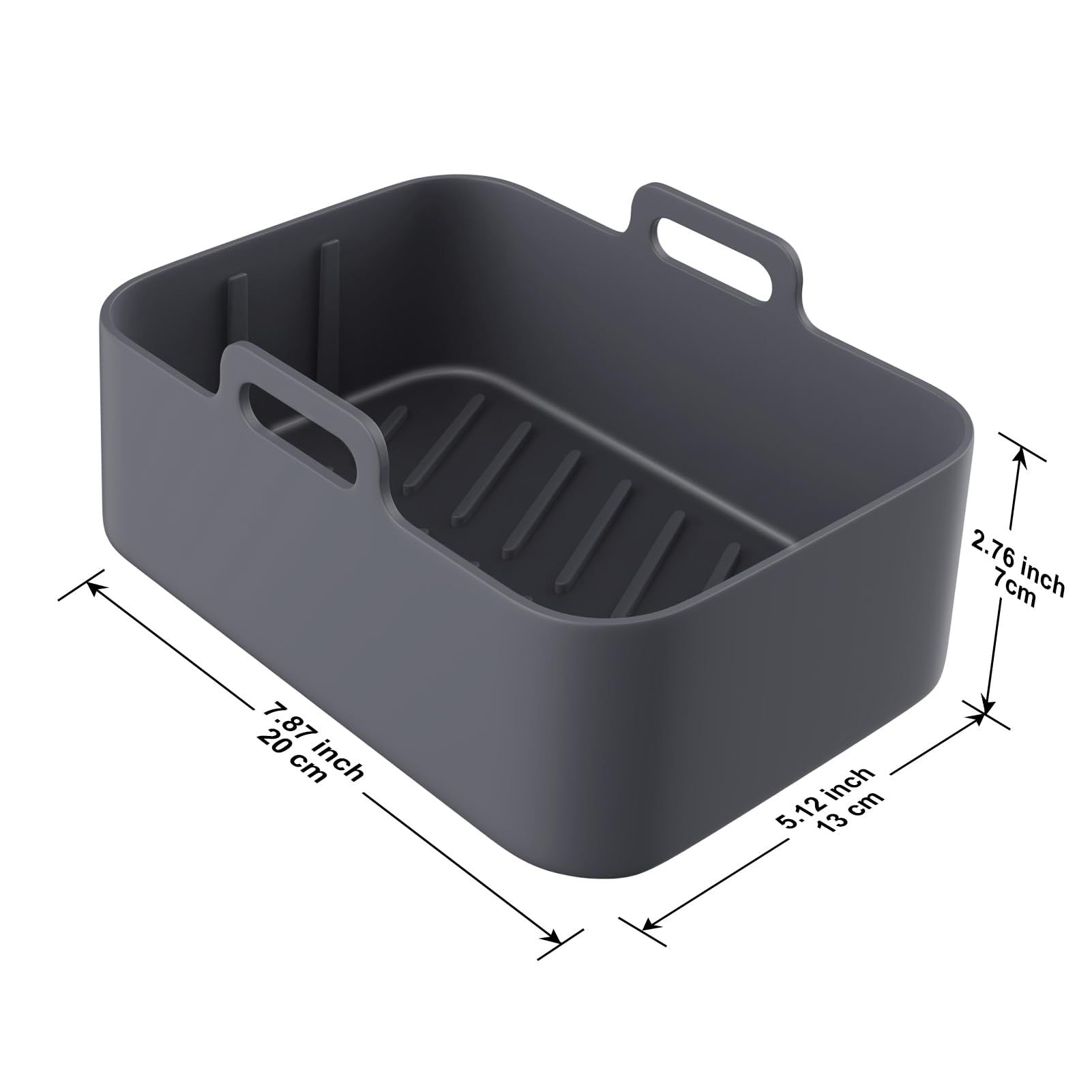 2pcs Air Fryer Silicone Liners for Dual DZ201 / DZ090 DZ100 , Reusable Airfryer Pot Replacement Baking Tray Basket Insert, Black
