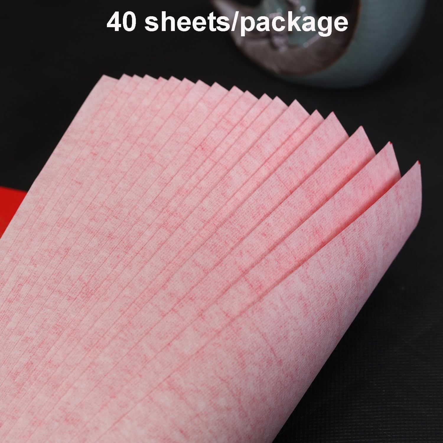 Chinese Spring Festival Blank Thicken Fu Character Red Xuan Paper, for New Year Party Decor, (13.4"x13.4"), Rich Every Year