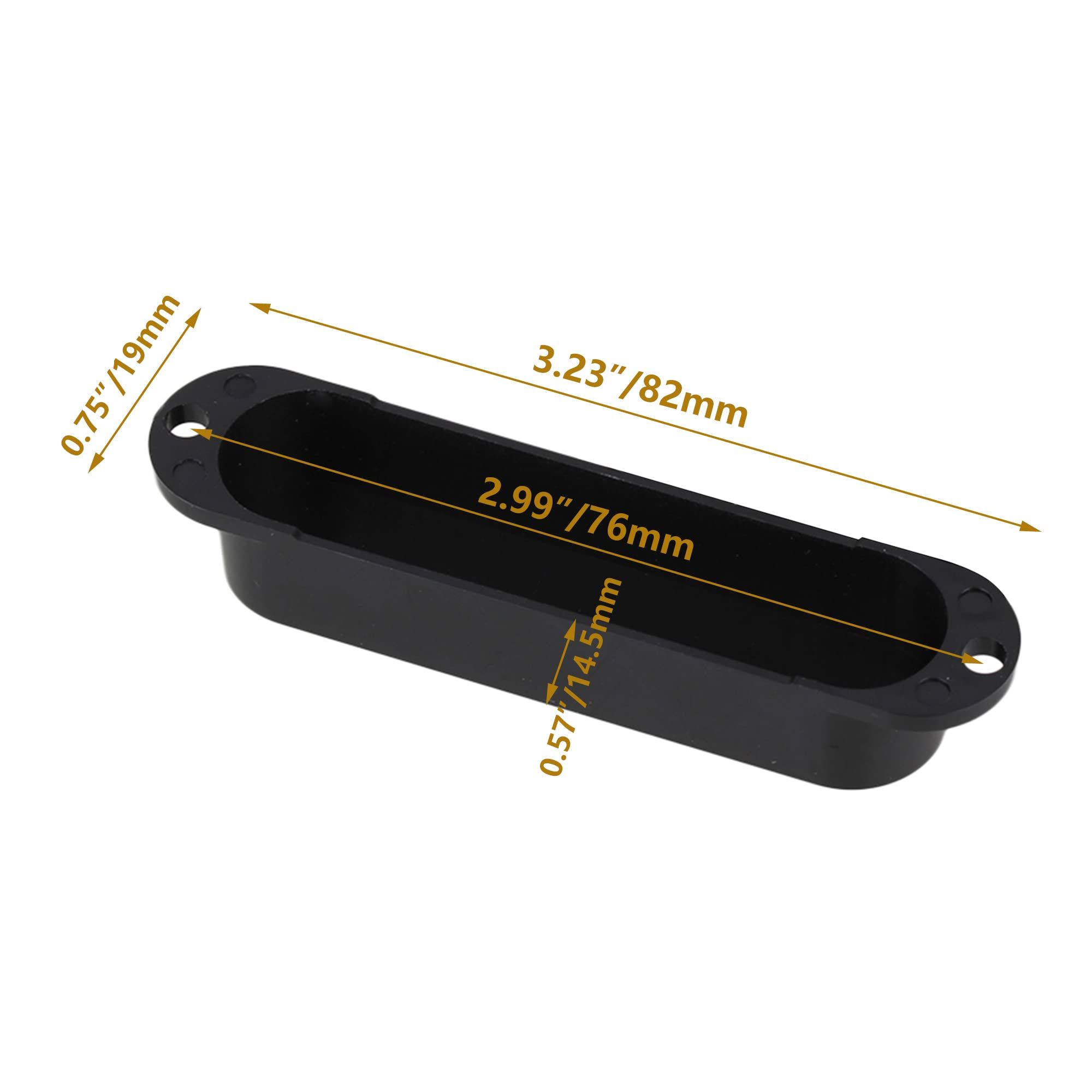 Guitar Pickup Cover Closed Single Coil No Holes Plastic Closed Shell for Electric Guitar black 3 Pack