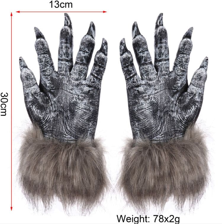Halloween Costume Animal Paw Gloves Hairy Bear Wolf Gorilla Monster Claws Role Play Themed Party Costume Gloves