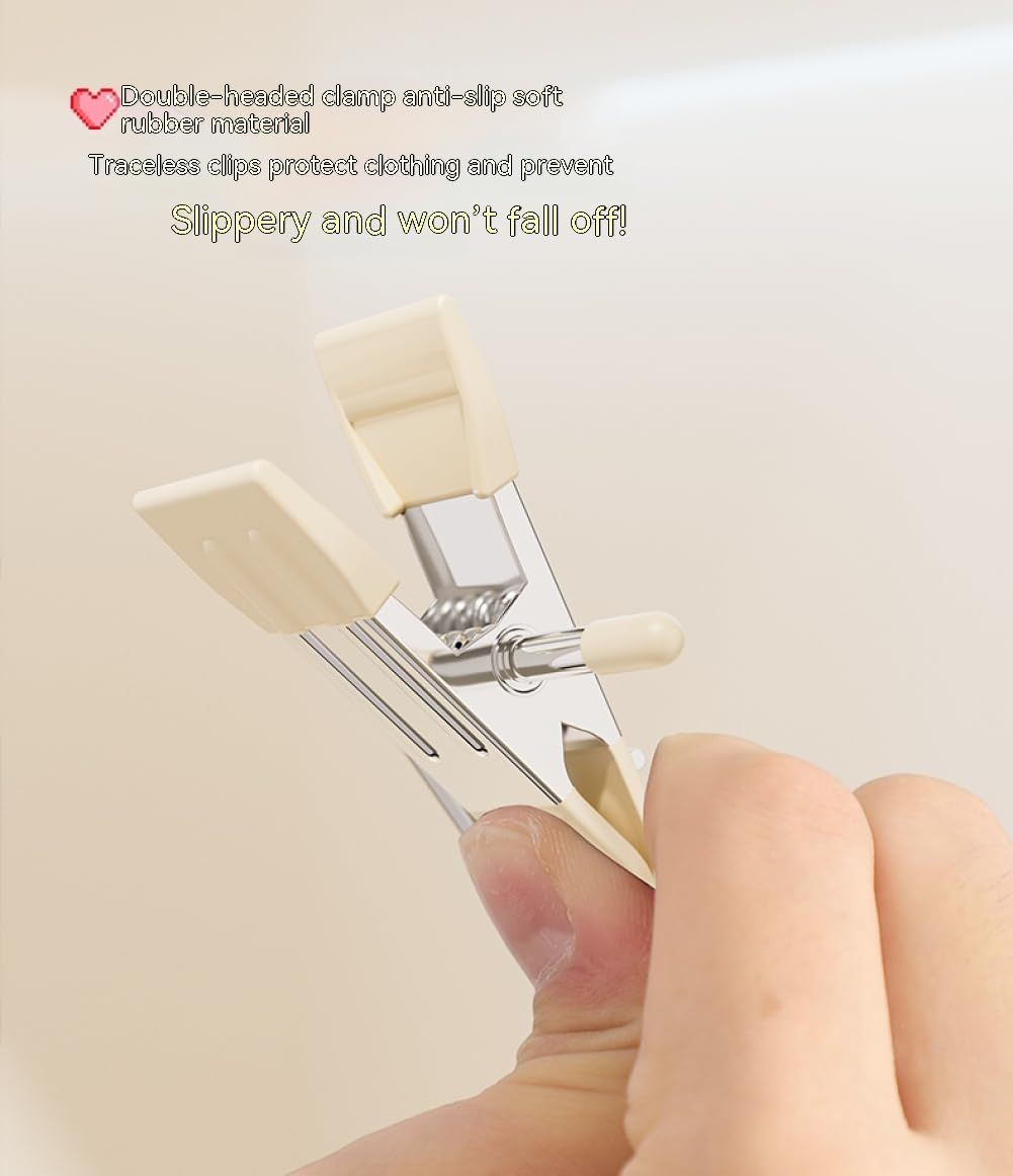 10 Pcs Space-Saving , Head Clamp Dipped Hanger for Closet Hooks Garment Clip Hat Pants Storage Hanging Travel Hook (White)