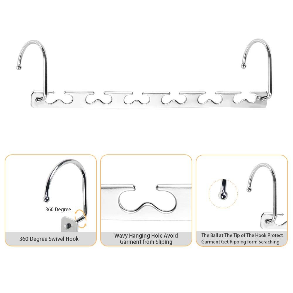 6pcs Magic Clothing Sturdy Metal Hangers Wardrobe Closet Organizer Space Saving Hanger Pack of 6 Cascading Hangers