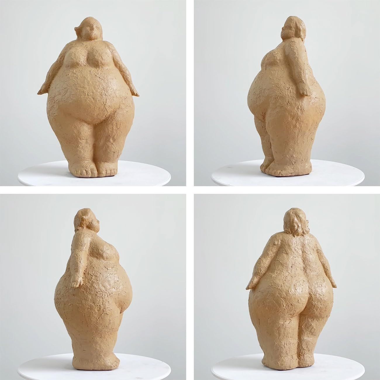 Lady Statue Figurine Woman Sculpture Modern Decor Arts Home Gifts Polyresin Table Centerpiece Crafts Brown 10.6inch