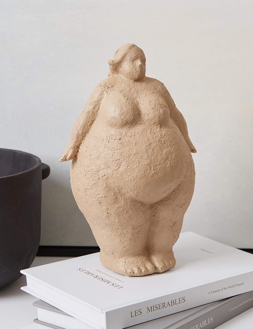 Lady Statue Figurine Woman Sculpture Modern Decor Arts Home Gifts Polyresin Table Centerpiece Crafts Brown 10.6inch