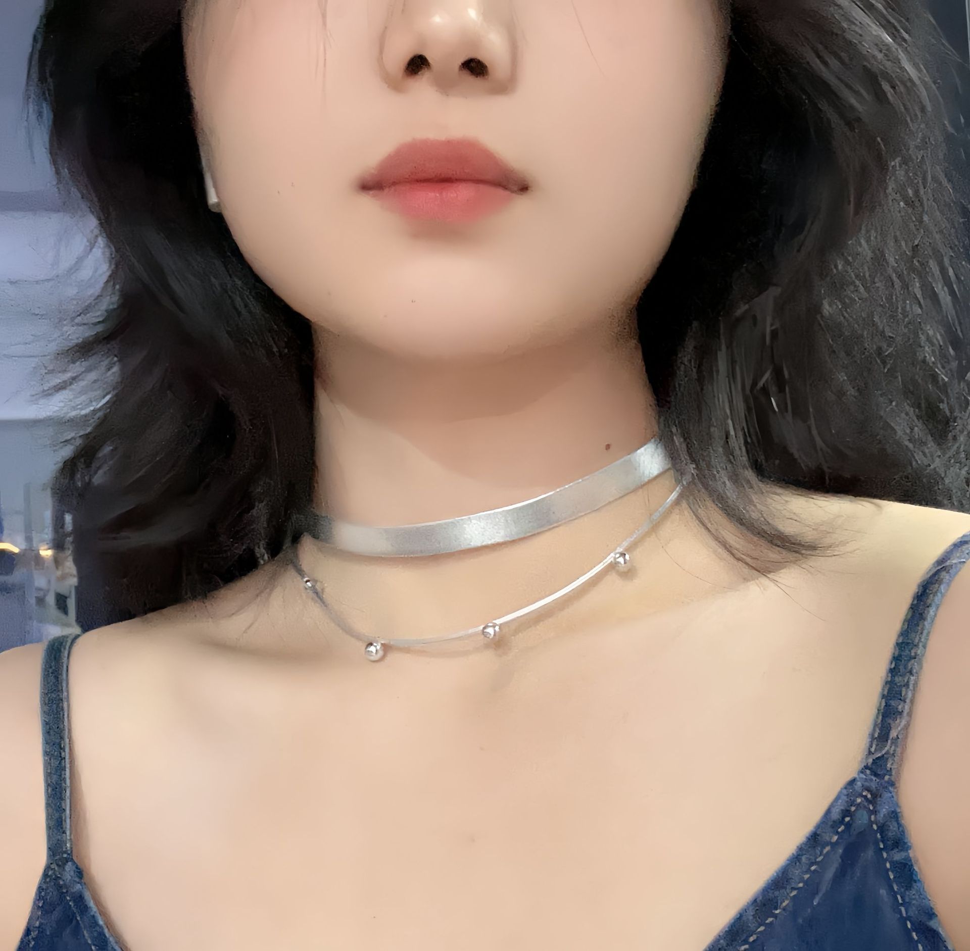 Herringbone Necklace Snake Chain Necklace Layered Gold Herringbone Flat Snake Chain Choker Necklace Thin Chunky Chain Necklace