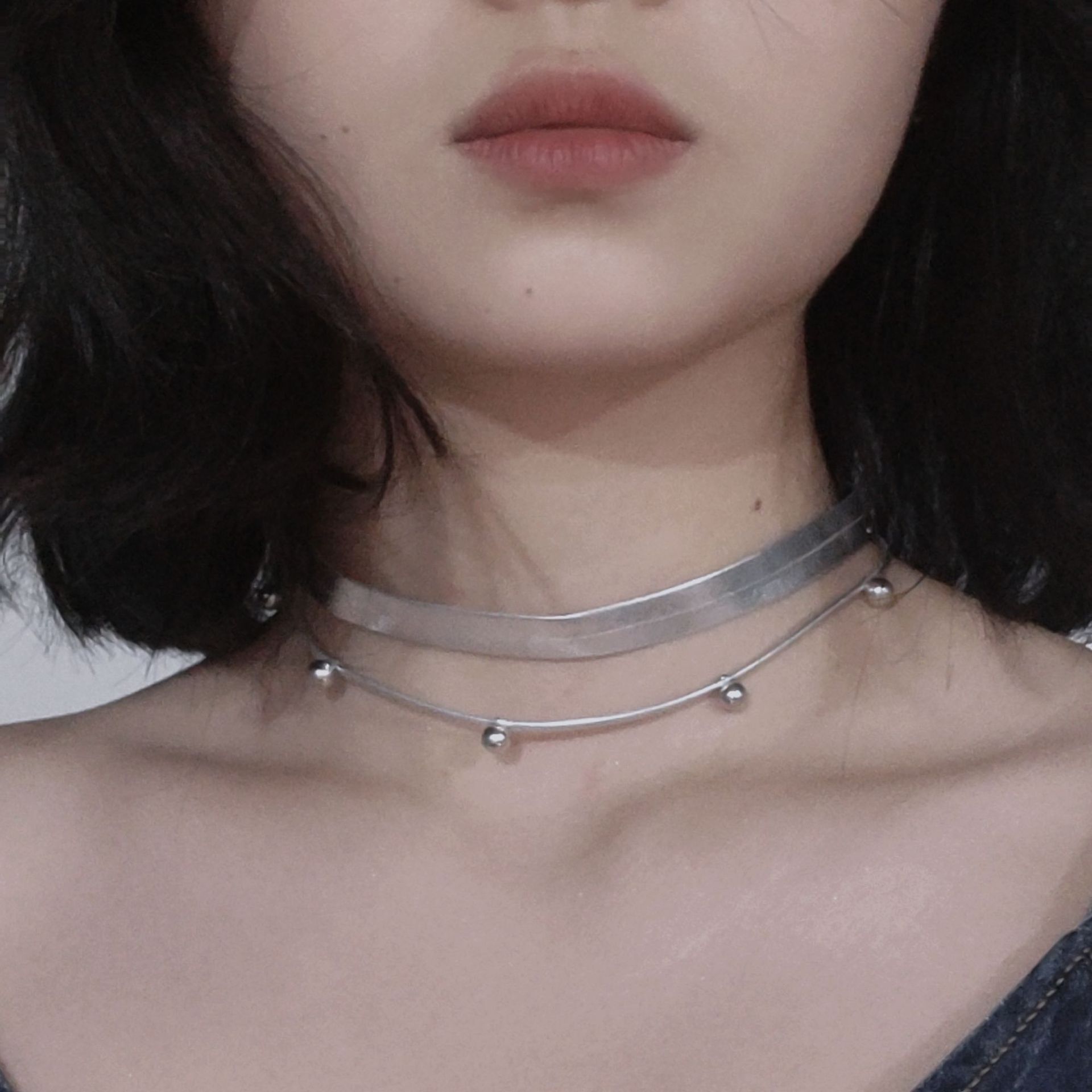Herringbone Necklace Snake Chain Necklace Layered Gold Herringbone Flat Snake Chain Choker Necklace Thin Chunky Chain Necklace