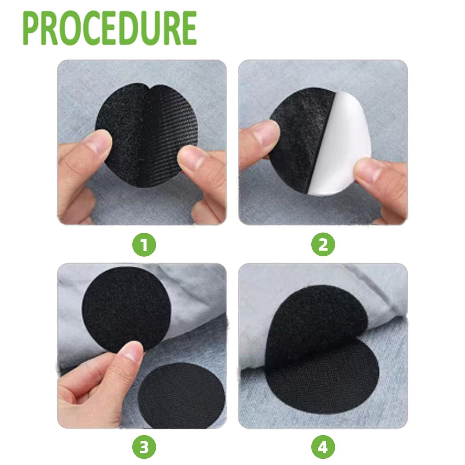 12 Sets 10mm Round Self Adhesive Hook and Loop Tape-Industrial Grade Strong Adhesive Dot Double-Sided Tape Can Be Used for Home