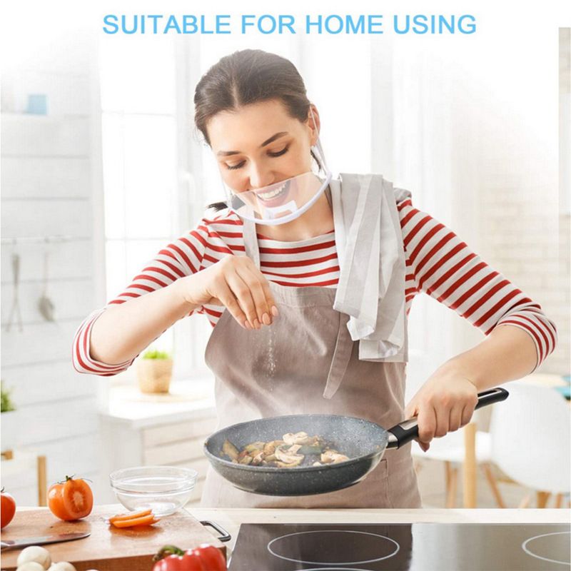 Clear Mask Face Shield Reusable 1 Set 10 Replacement Clear Face mask Shield Food Handlers Anti-Fog Transparent Mask