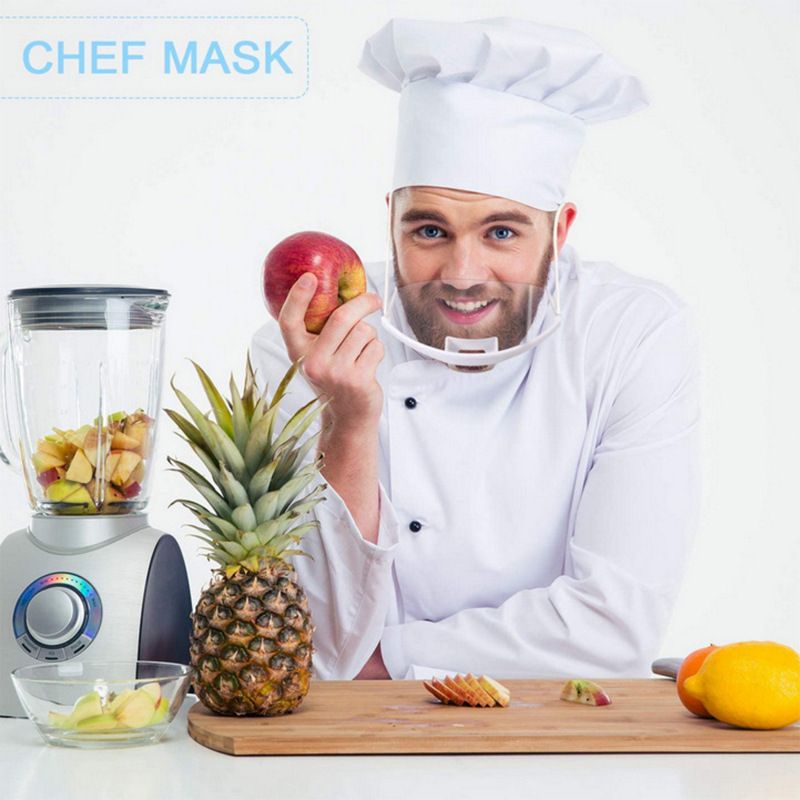Clear Mask Face Shield Reusable 1 Set 10 Replacement Clear Face mask Shield Food Handlers Anti-Fog Transparent Mask