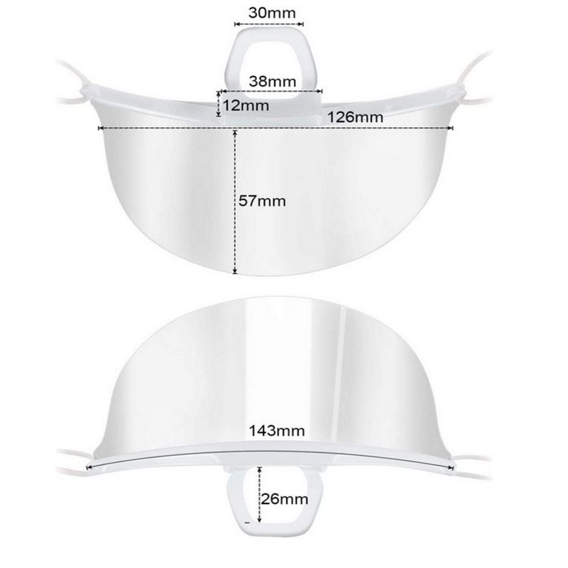Clear Mask Face Shield Reusable 1 Set 10 Replacement Clear Face mask Shield Food Handlers Anti-Fog Transparent Mask