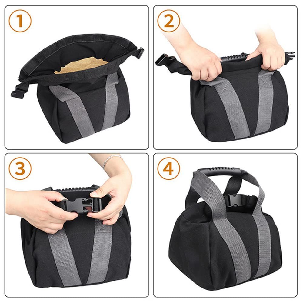 Portable Fitness Sandbag Kettlebell Weightlifting Sand Bag with Handle, Adjustable Gym Travel Indoor Exercise Bodybuilding Tools