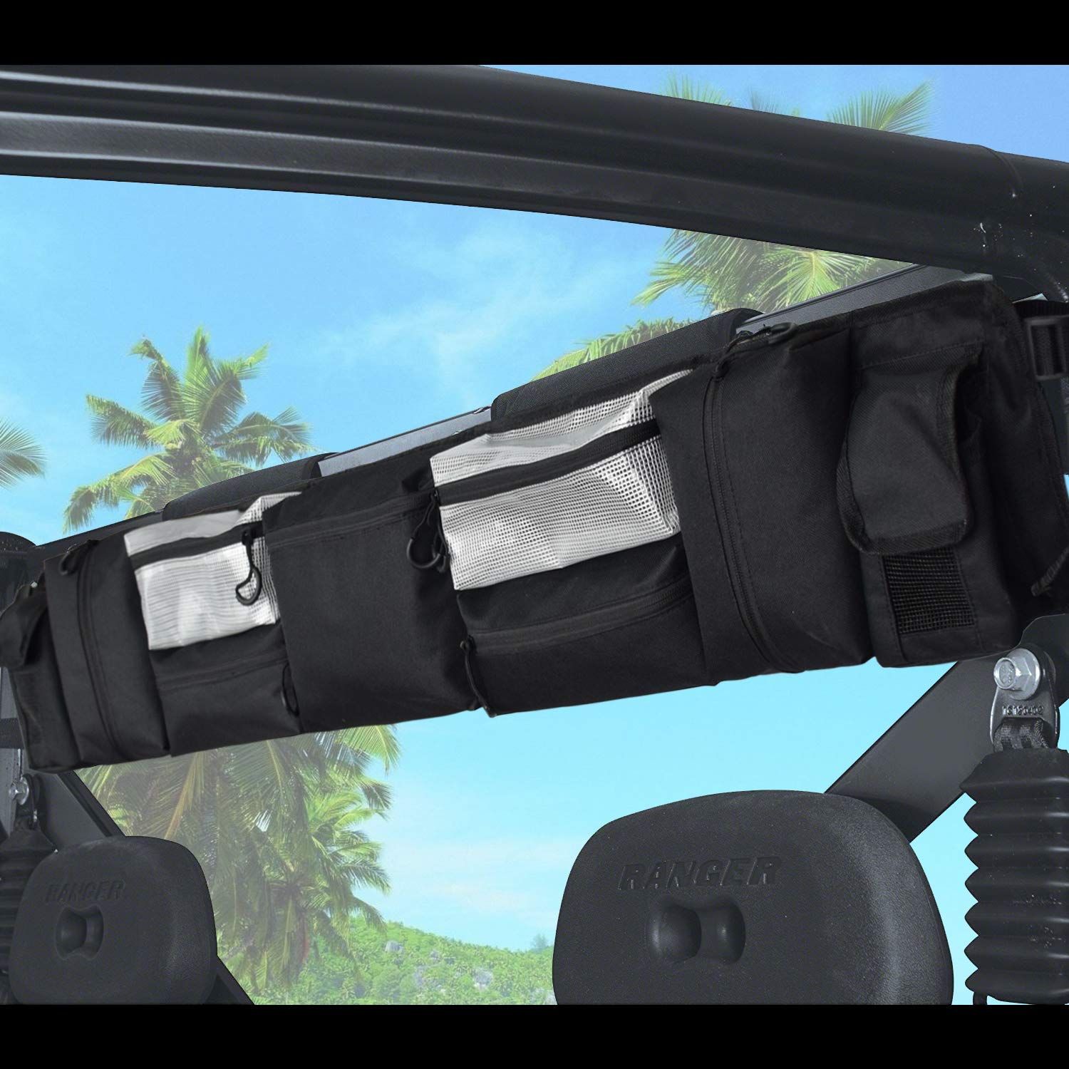 UTV Roll Cage Organizer Case, Cargo Rear Storage Bag Gear Bags,Tools Storage Solution for Most Full Size UTVs and UTVs