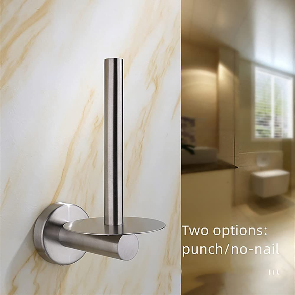 Metal Toilet Paper Holder Stand Toilet Tissue Wall Mount/Self Adhesive Toilet Paper Roll Dispenser for Bathroom/Powder Room