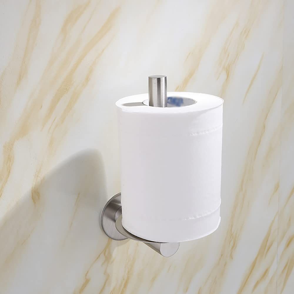 Metal Toilet Paper Holder Stand Toilet Tissue Wall Mount/Self Adhesive Toilet Paper Roll Dispenser for Bathroom/Powder Room