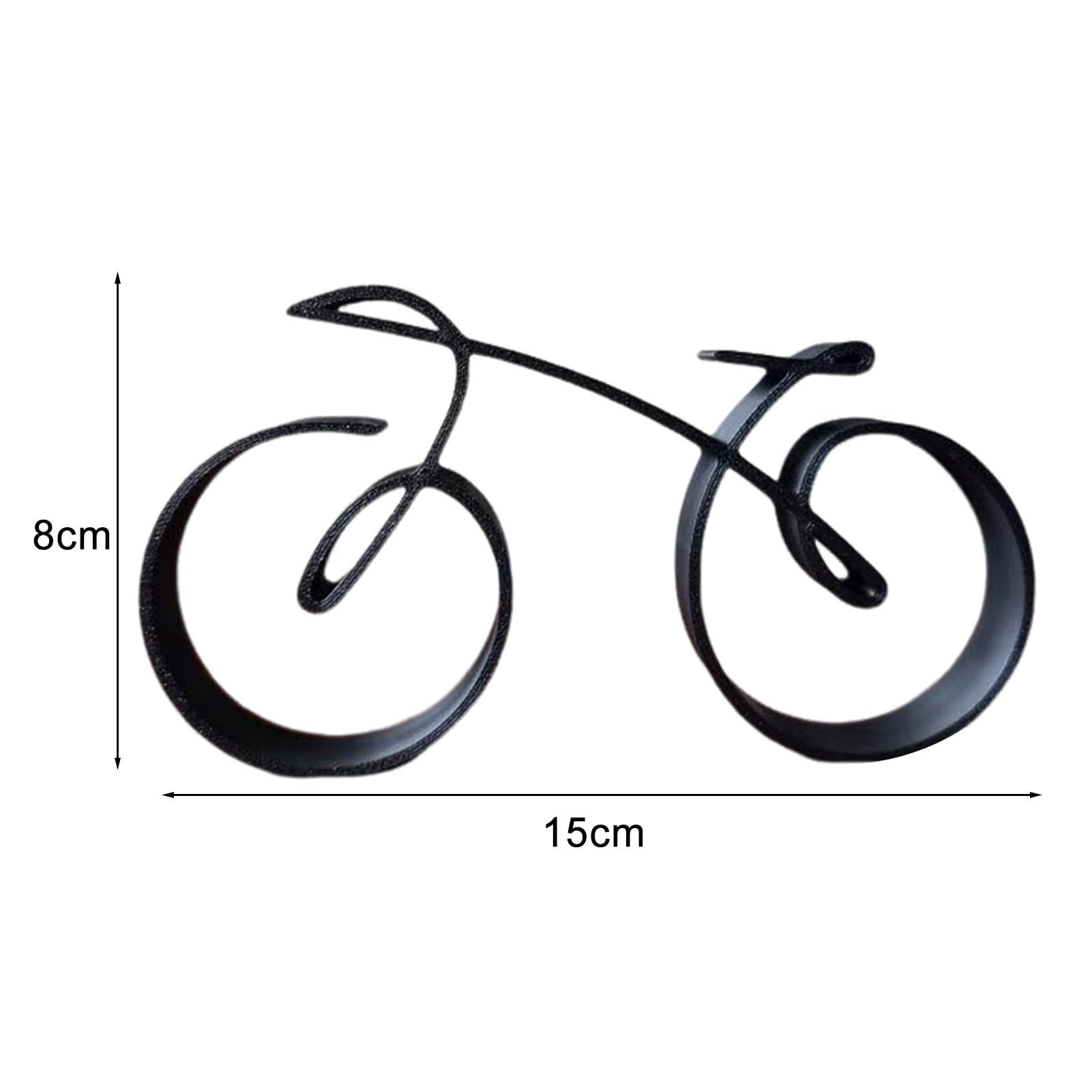 Wire Sculpture Ornaments Wire Framed Bicycle Sculpture Minimalistic Simple Style Fine Workmanship Home Decoration Black