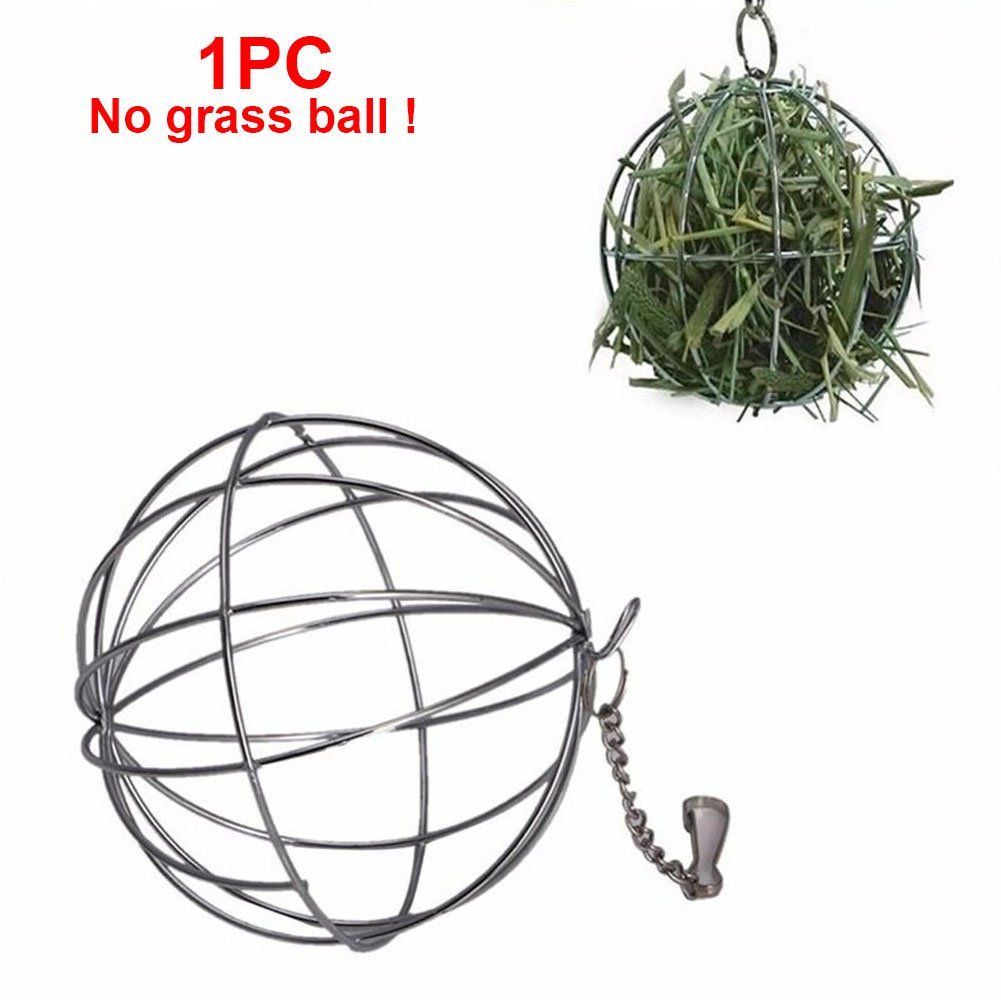 Metal Food-Ball, Guinea Pig Hay Feeder, 8cm Feed Ball for Rodents, Rabbit Grass Manger Holder Feeding Dispenser for Bunny