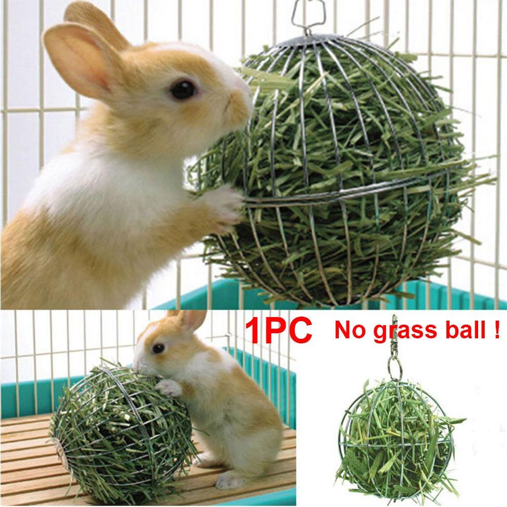 Metal Food-Ball, Guinea Pig Hay Feeder, 8cm Feed Ball for Rodents, Rabbit Grass Manger Holder Feeding Dispenser for Bunny