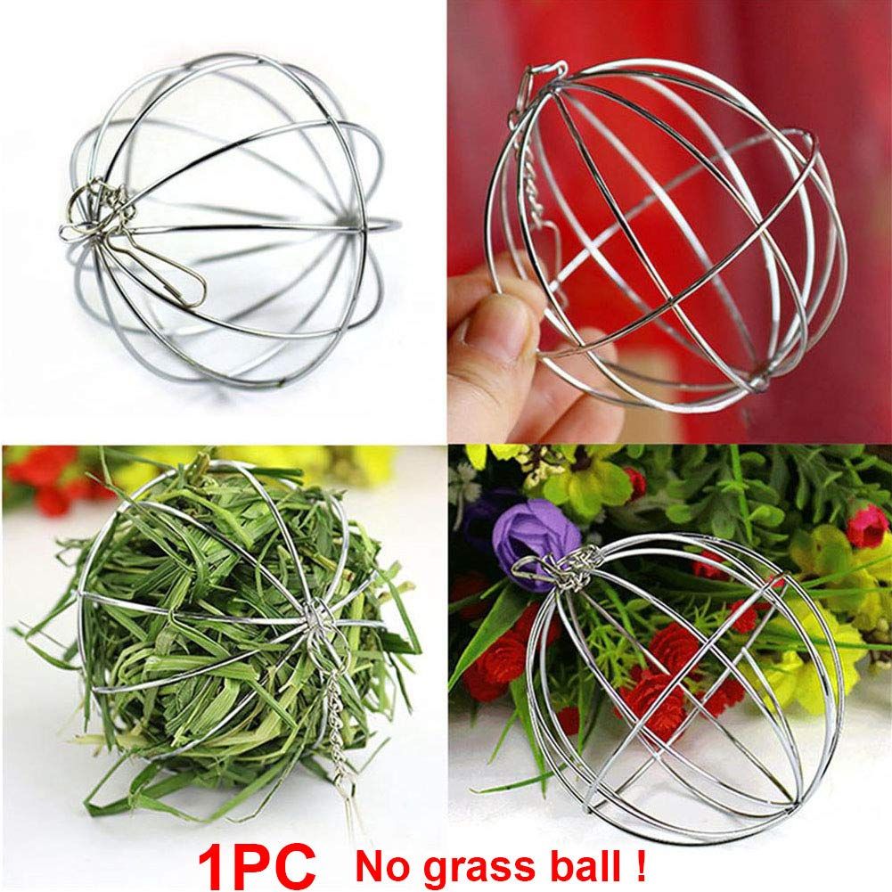 Metal Food-Ball, Guinea Pig Hay Feeder, 8cm Feed Ball for Rodents, Rabbit Grass Manger Holder Feeding Dispenser for Bunny