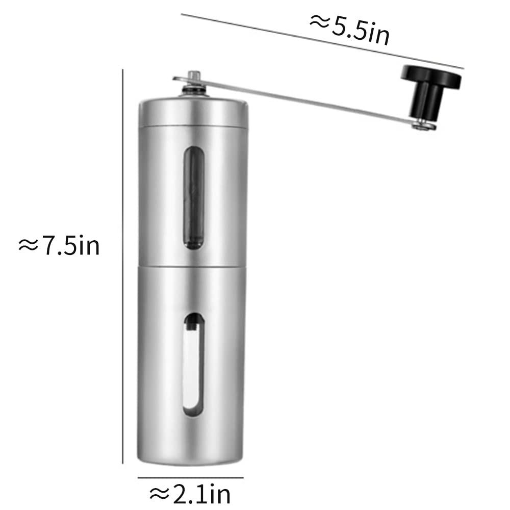 Manual Coffee Grinder, Stainless Steel Hand Coffee Grinder with Conical Burr, Portable Straight handle Coffee Bean Grinder