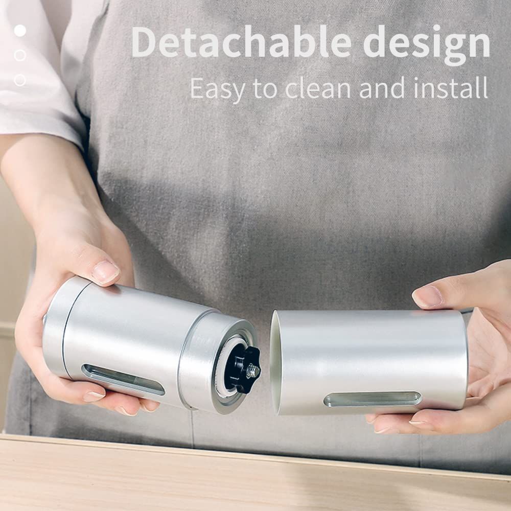 Manual Coffee Grinder, Stainless Steel Hand Coffee Grinder with Conical Burr, Portable Straight handle Coffee Bean Grinder