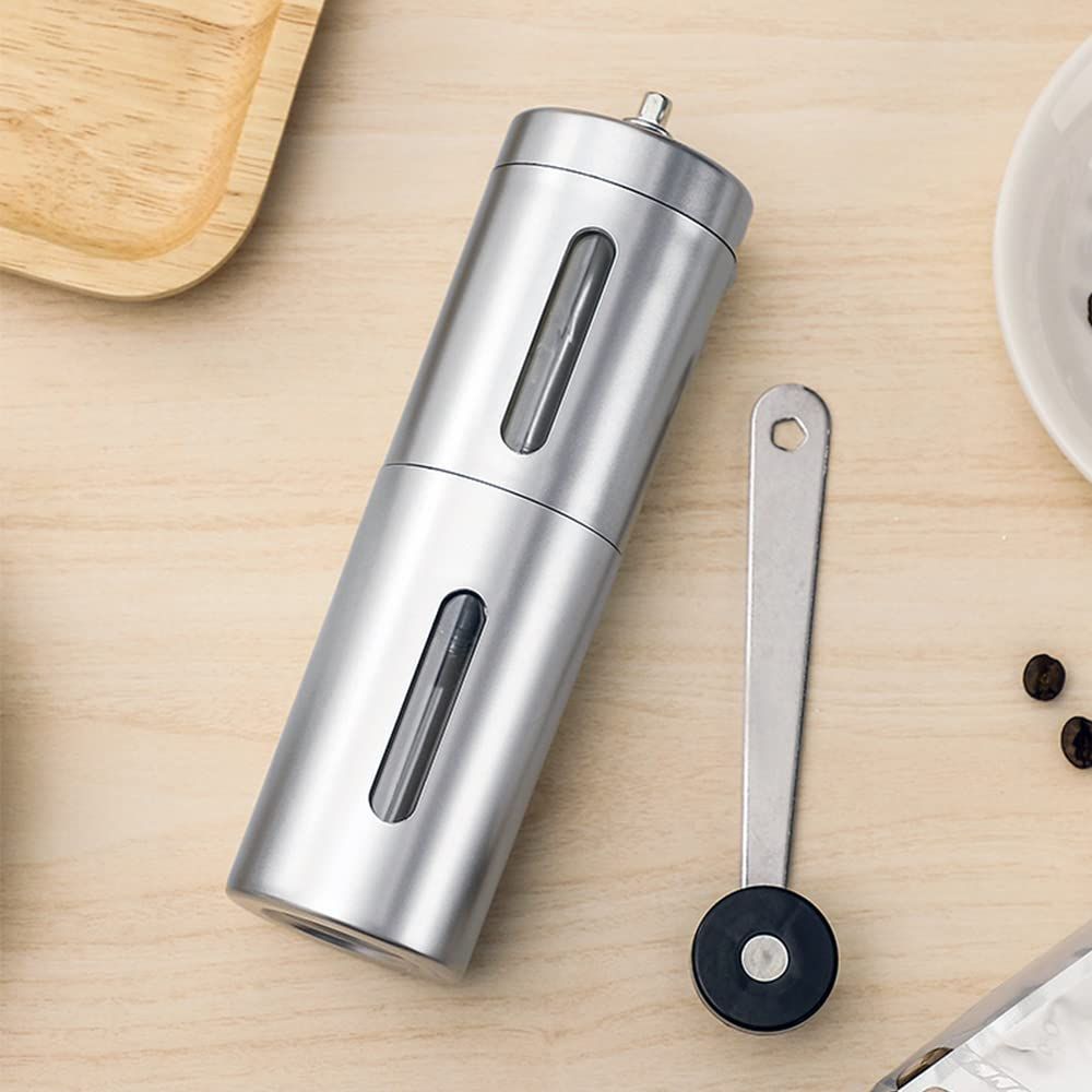 Manual Coffee Grinder, Stainless Steel Hand Coffee Grinder with Conical Burr, Portable Straight handle Coffee Bean Grinder