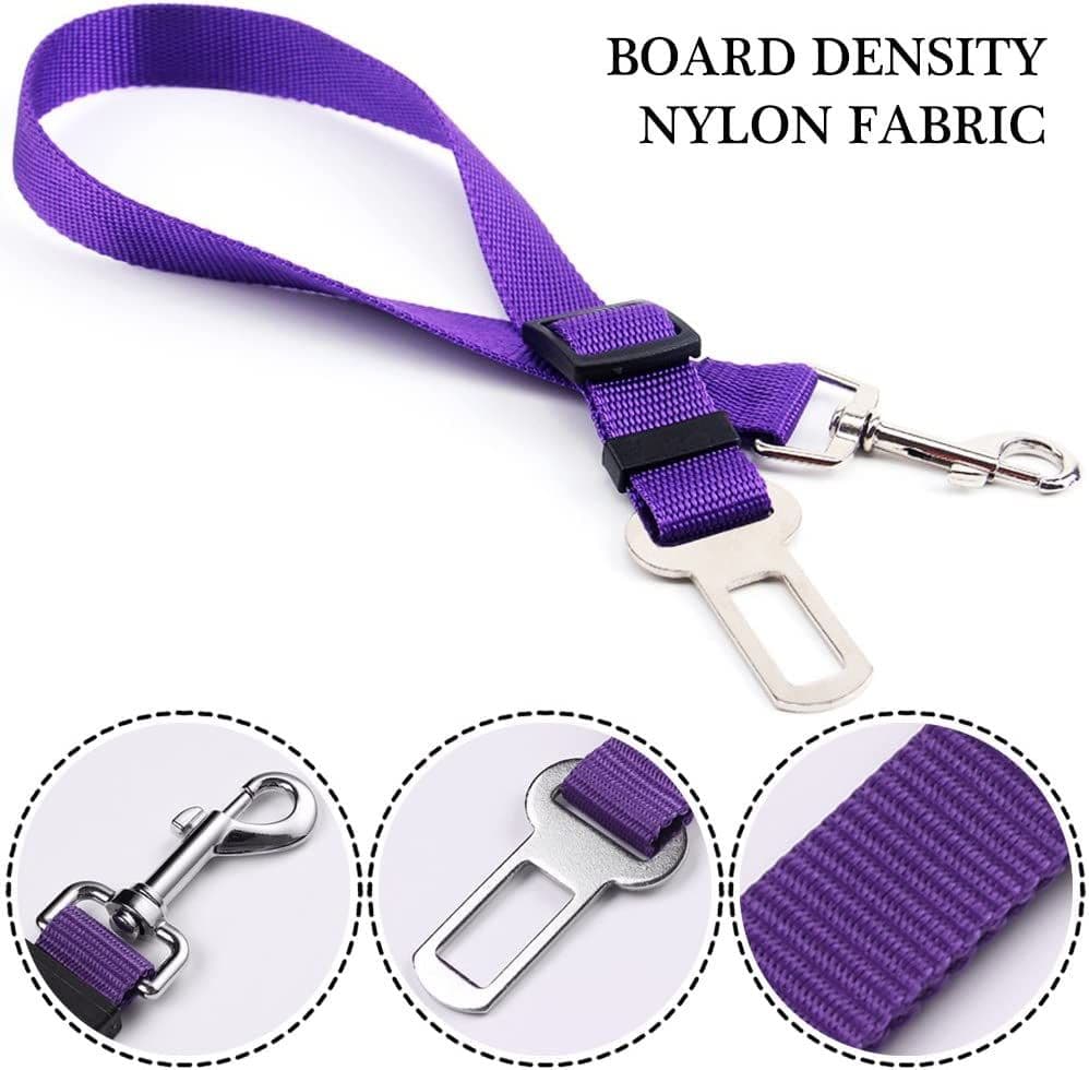 Dog Seat Belts Adjustable 4 Pack Universal Size Nylon Fabric for Dogs Cats and Pets