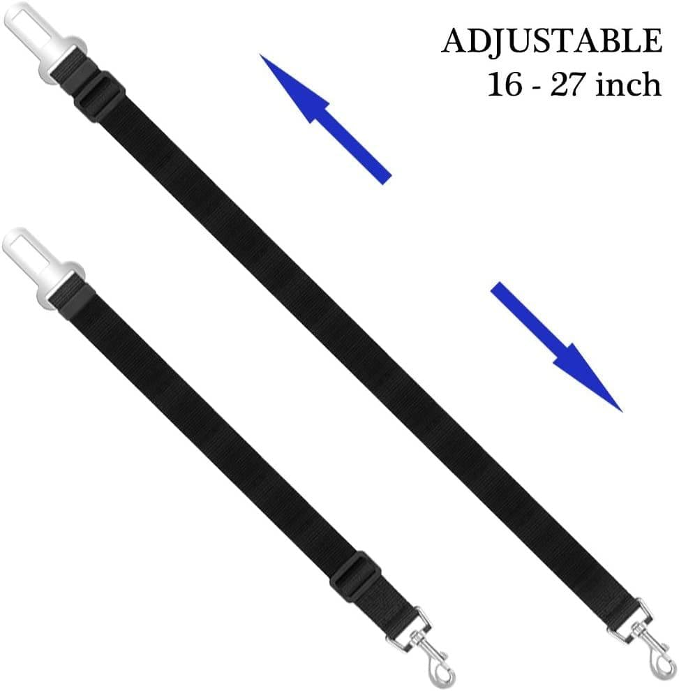 Dog Seat Belts Adjustable 4 Pack Universal Size Nylon Fabric for Dogs Cats and Pets