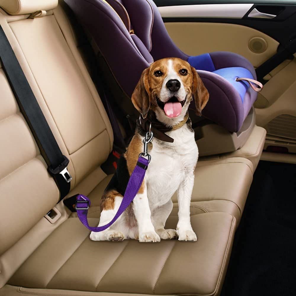 Dog Seat Belts Adjustable 4 Pack Universal Size Nylon Fabric for Dogs Cats and Pets