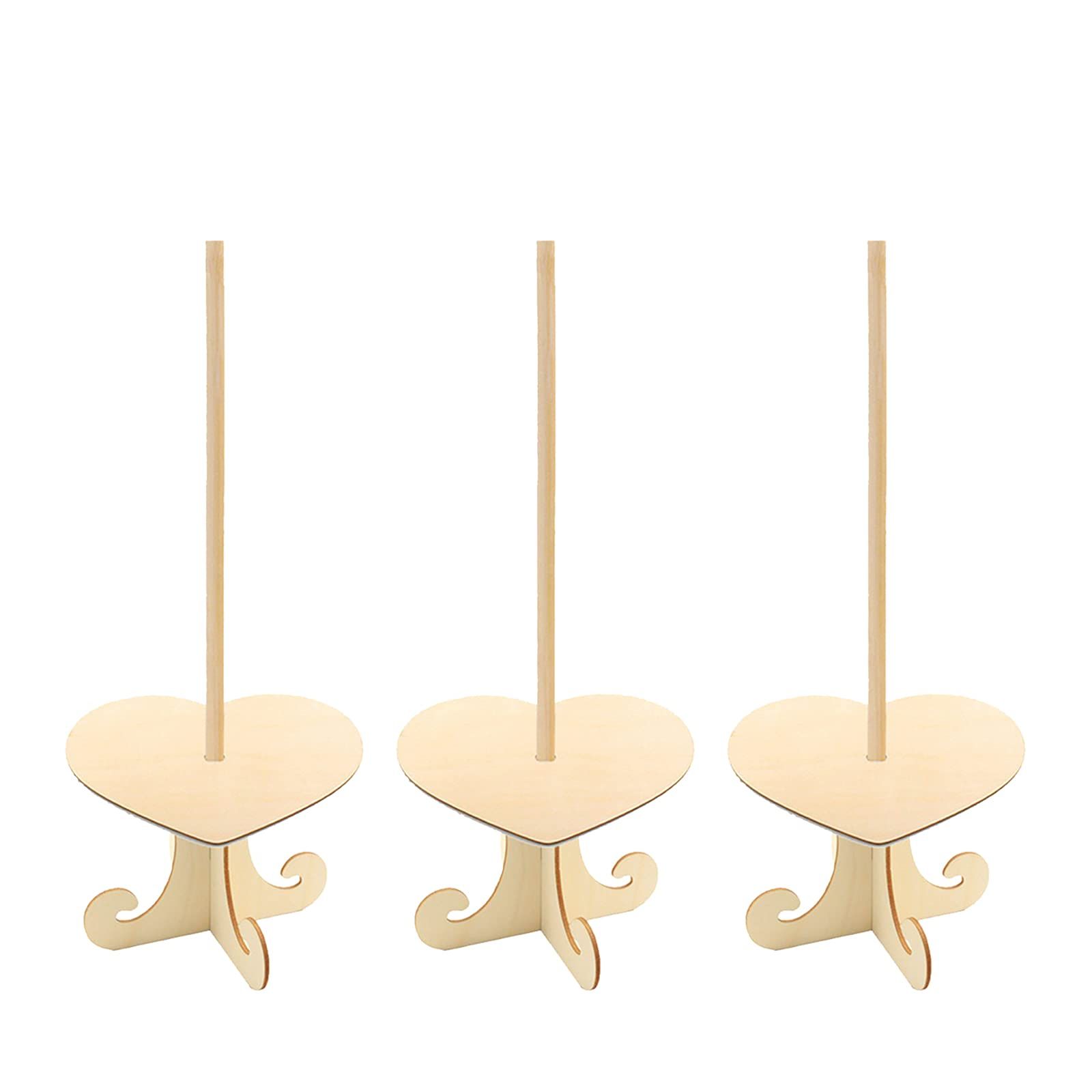 Wooden Donut Display Doughnuts Stands Wood Donut Stand Holder for Birthday Wedding Party Cake Decor 3Pack Heart