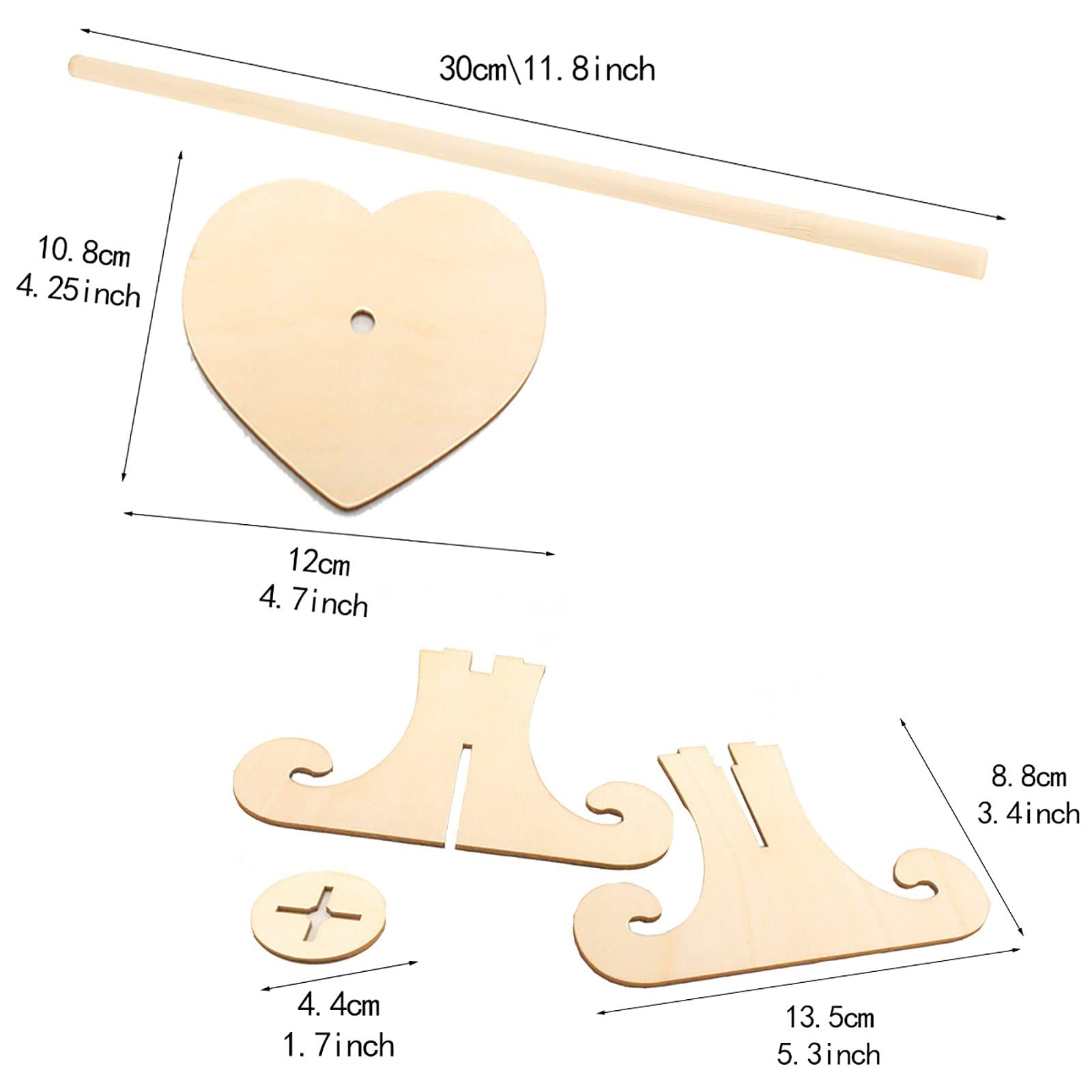 Wooden Donut Display Doughnuts Stands Wood Donut Stand Holder for Birthday Wedding Party Cake Decor 3Pack Heart