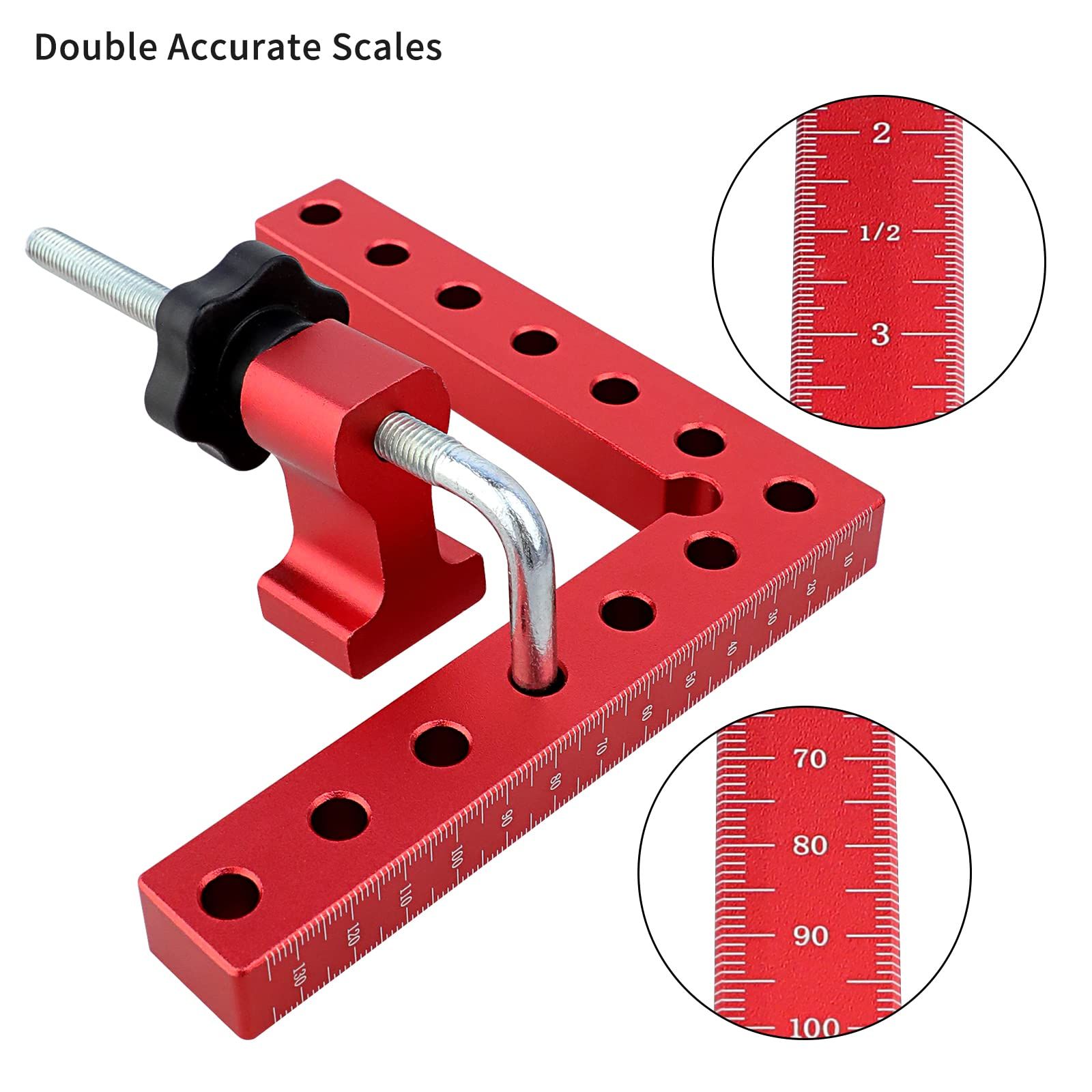 90 Degree Positioning Squares, Right Angle Clamps 5.5" x 5.5"(14 x 14cm) Aluminum Alloy Woodworking Carpenter（4 Pack)
