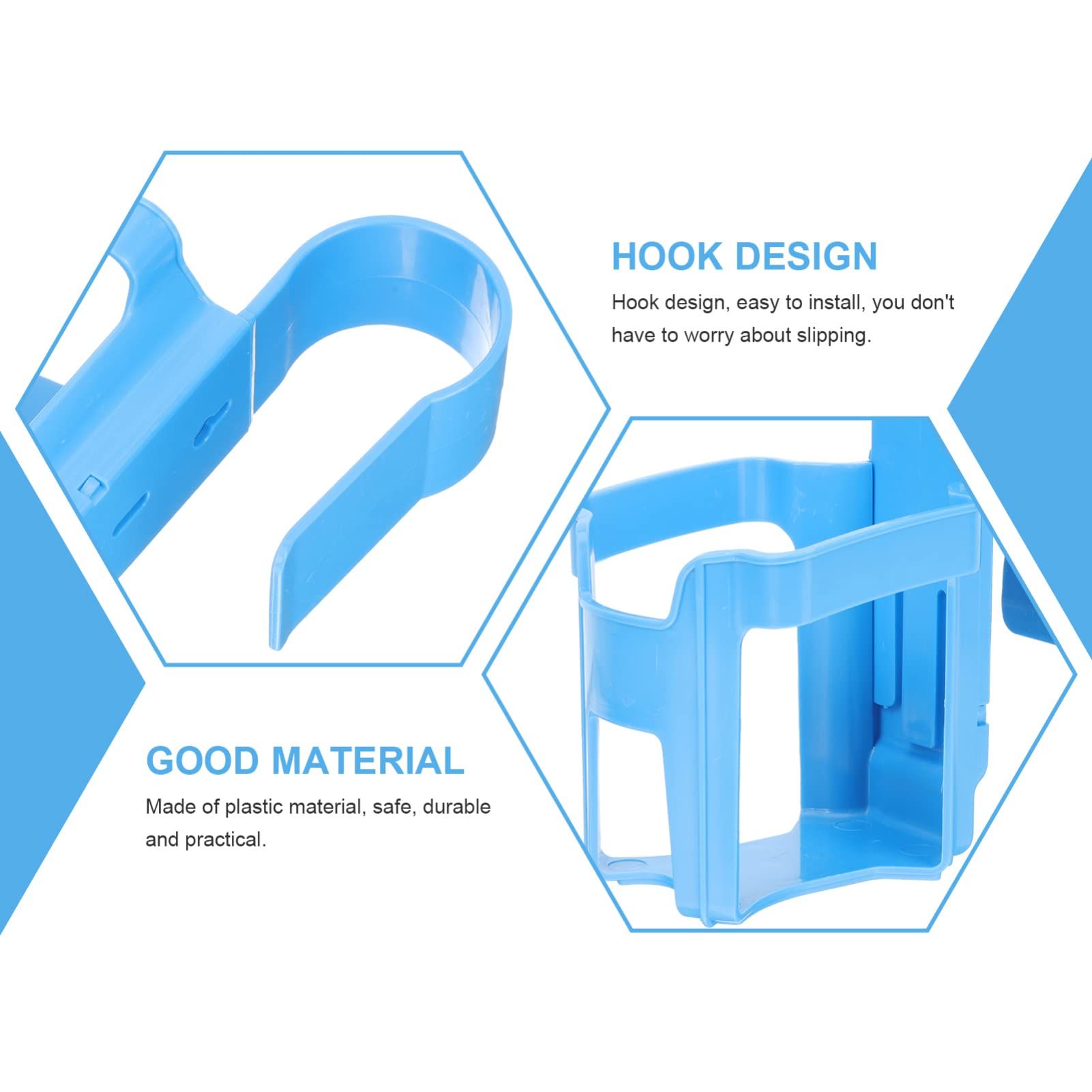 Poolside Cup Holder for Above Ground Pools Pool Cup Holder for Drinks Oval Top, Pool Drink Holder Fits Less Round Top Bar (Blue)