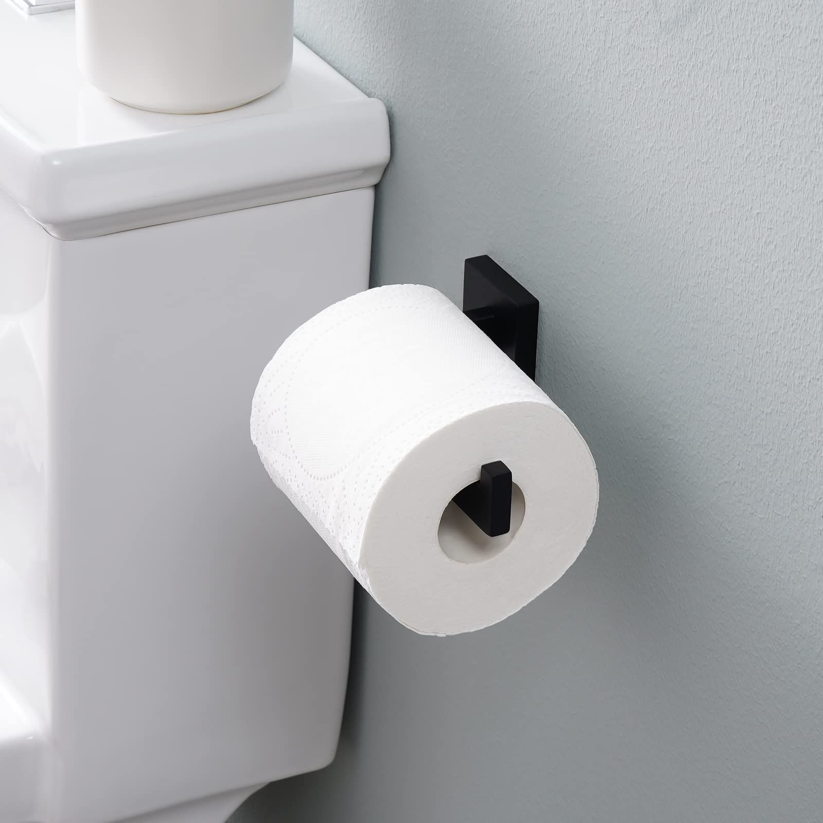 Matte Black Toilet Paper Holder Wall Mount Bathroom Toilet Paper Holder for Mega Rolls SUS304 Stainless Steel Matte Black