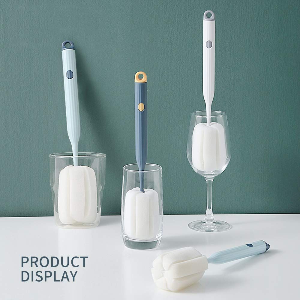 Bottle Soft Brush -3Pcs Sponge Bottle Brush Soft and Easy to Clean, Baby Bottle Sponge Brush Can Effectively Remove The Stain