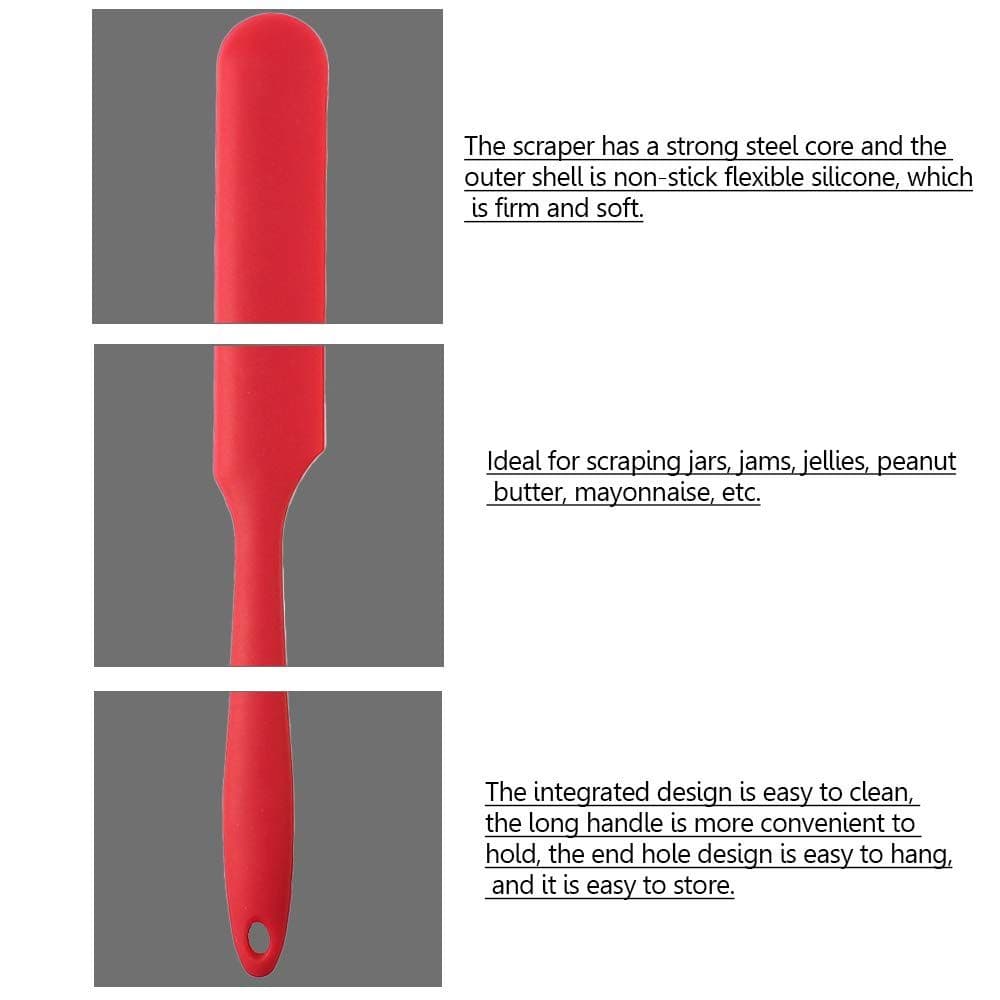 4pcs Silicone Spatula Set Heat Resistant Cake Cream Butter Spatulas Mixing Batter Scraper Non-Stick Flexible Baking Cooking Tool