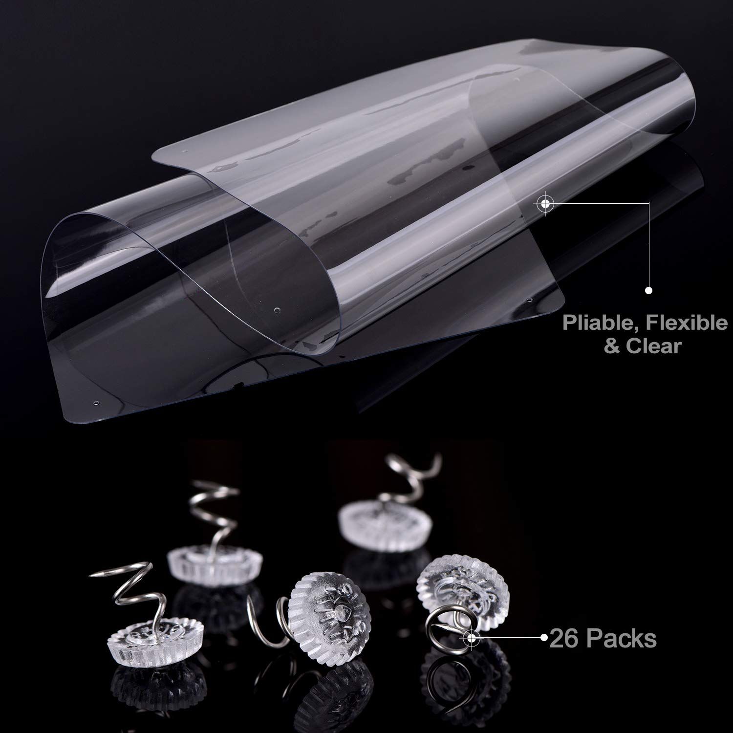 IN HAND Furniture Scratch Guards, Premium Flexible Vinyl Cat Couch Protector Guards with Pins for Protecting Your Upholstered