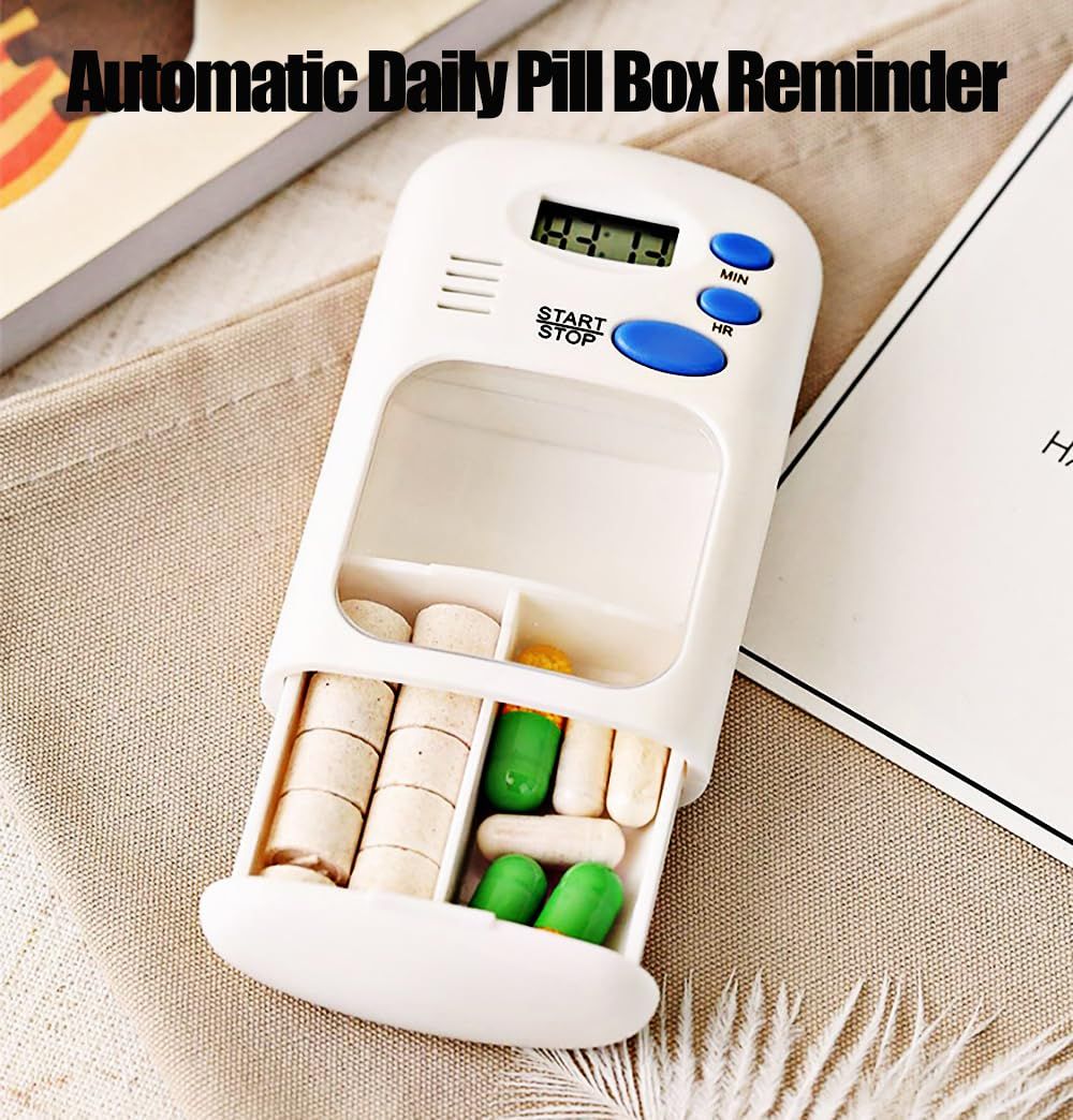 Electronic Timed Pill Dispensers,Digital Pill Organizer,Automatic Daily Pill Box Reminder with Beeping Alarm for Elderly Gift