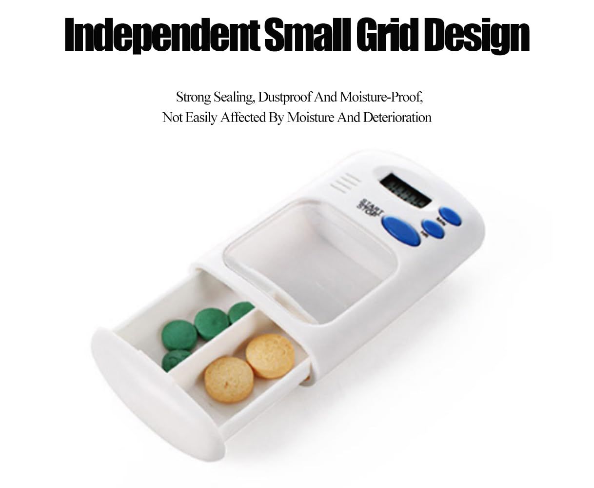 Electronic Timed Pill Dispensers,Digital Pill Organizer,Automatic Daily Pill Box Reminder with Beeping Alarm for Elderly Gift