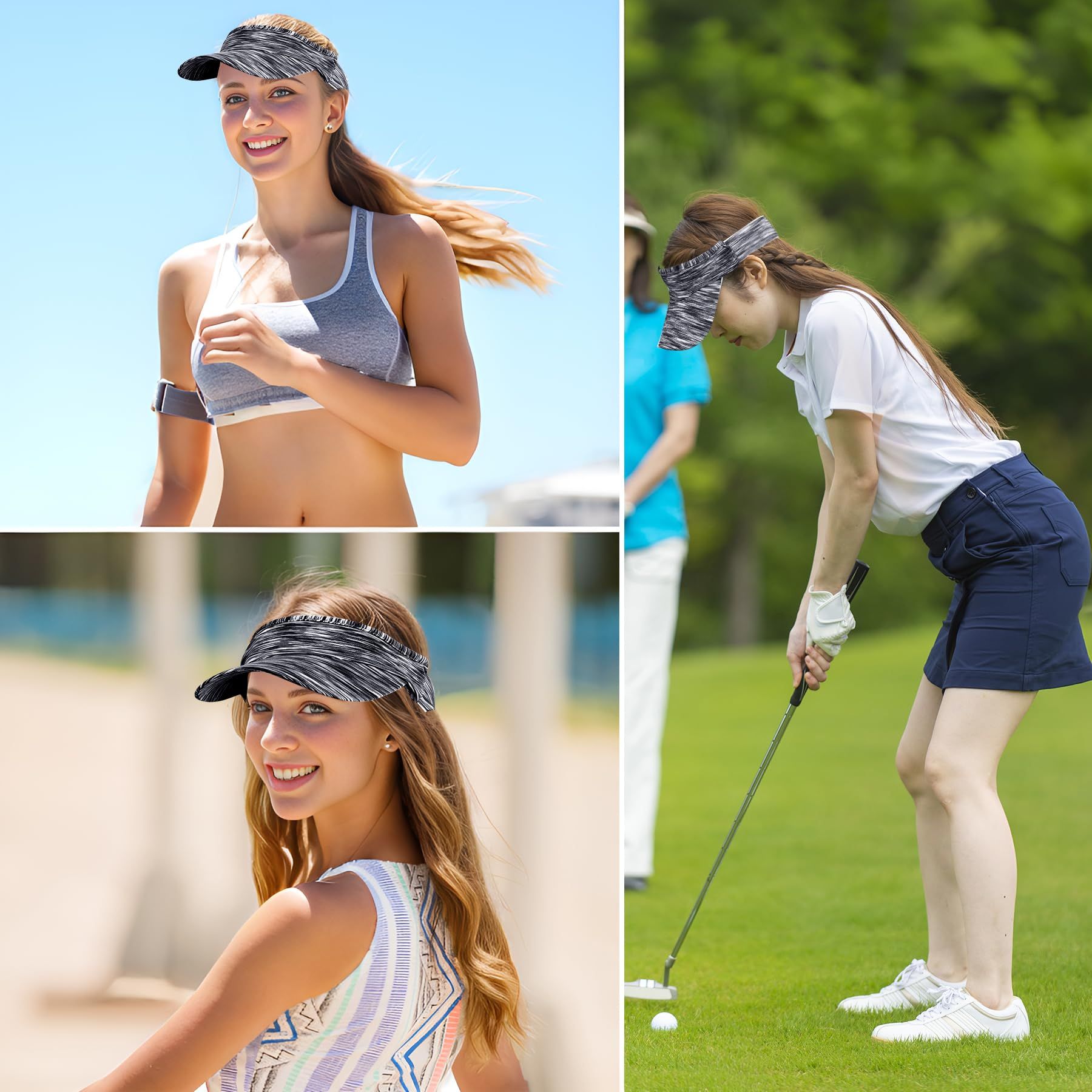 1 Piece of Sun Visor Hat Stretch Headband Visor Sport Wear Athletic Visor Elastic Visor Cap for Women and Men