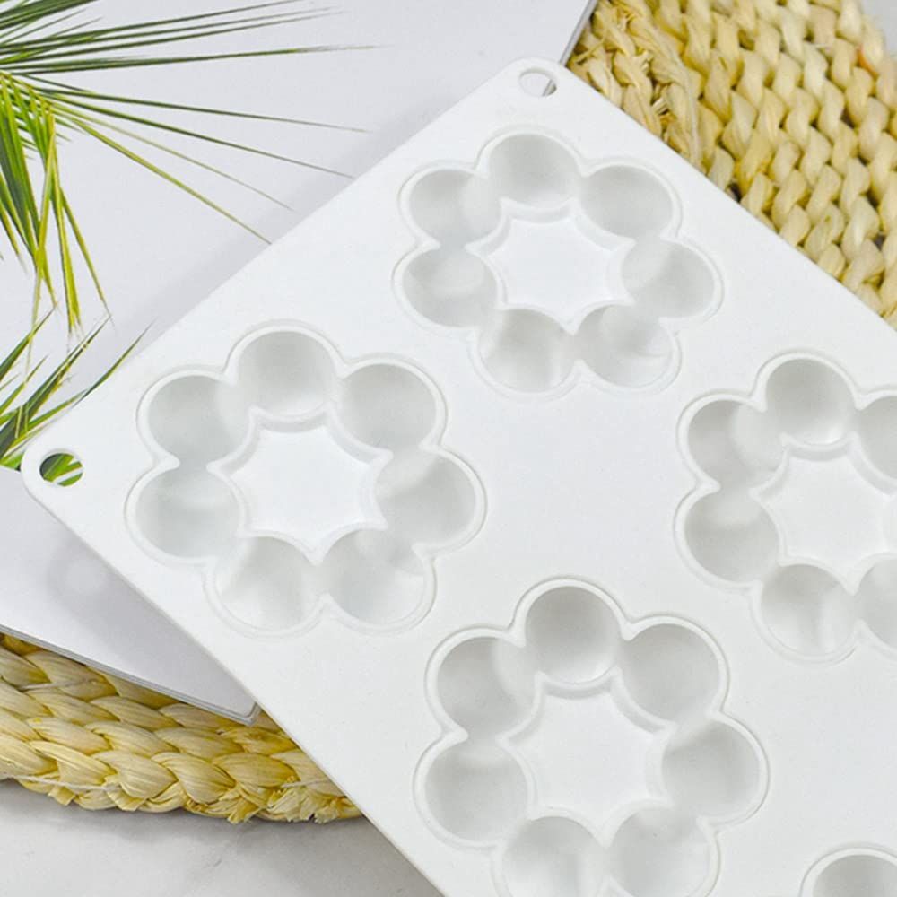 Silicone Mold Flower Shaped Silicone Donut Molds, Baking Pans, 6-Cavity Reusable Cake Maker Cookie Tray for Kitchen, Dishwasher