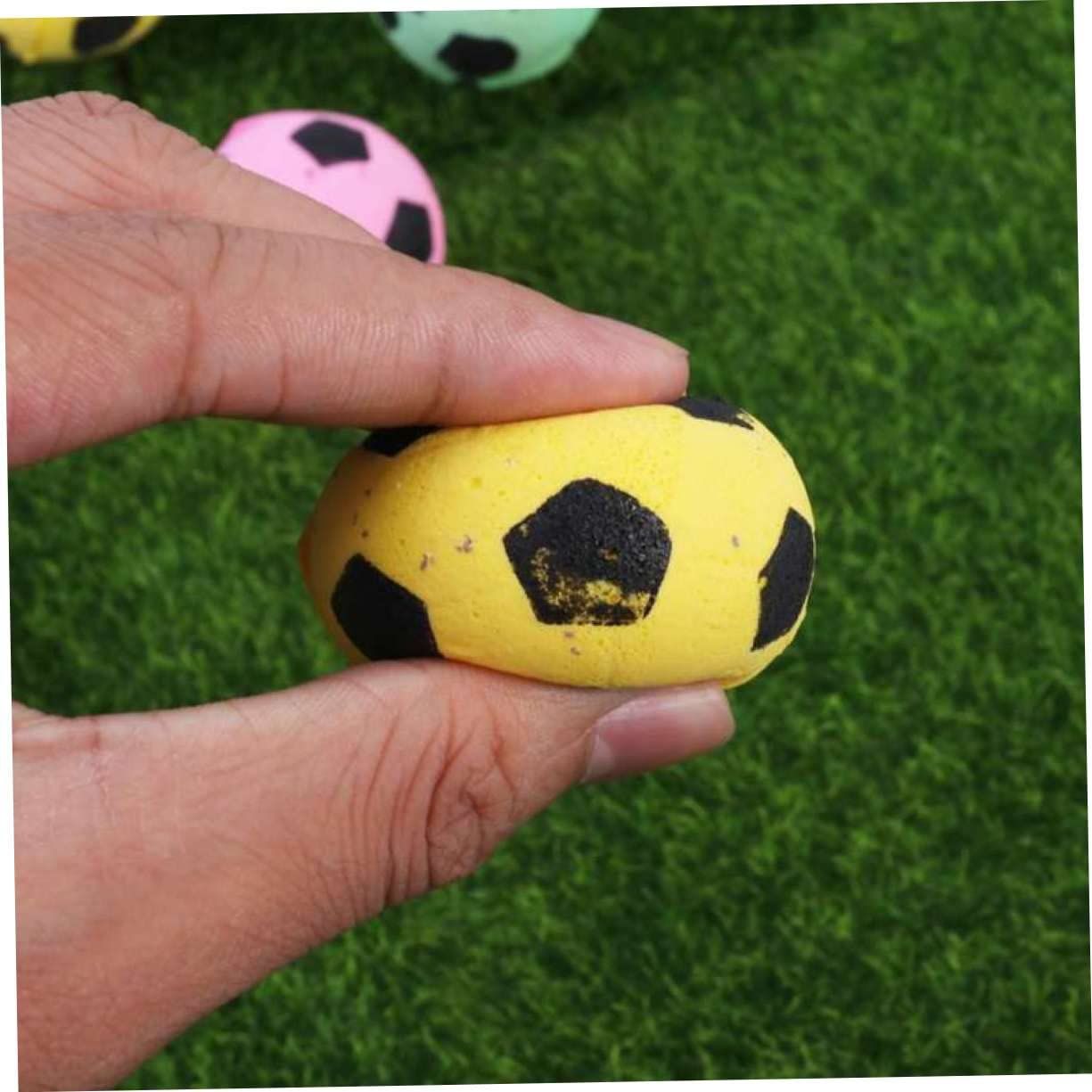 Sponge Soccer Ball Cat Toys - Interactive and Colorful Plush Toy, Fun for Cats and Kittens to Bat and Chase 4- Pack Color random