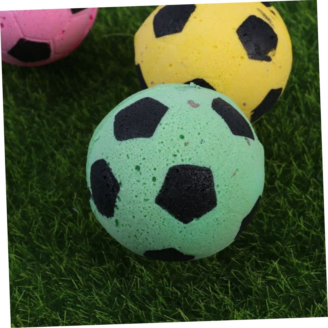 Sponge Soccer Ball Cat Toys - Interactive and Colorful Plush Toy, Fun for Cats and Kittens to Bat and Chase 4- Pack Color random