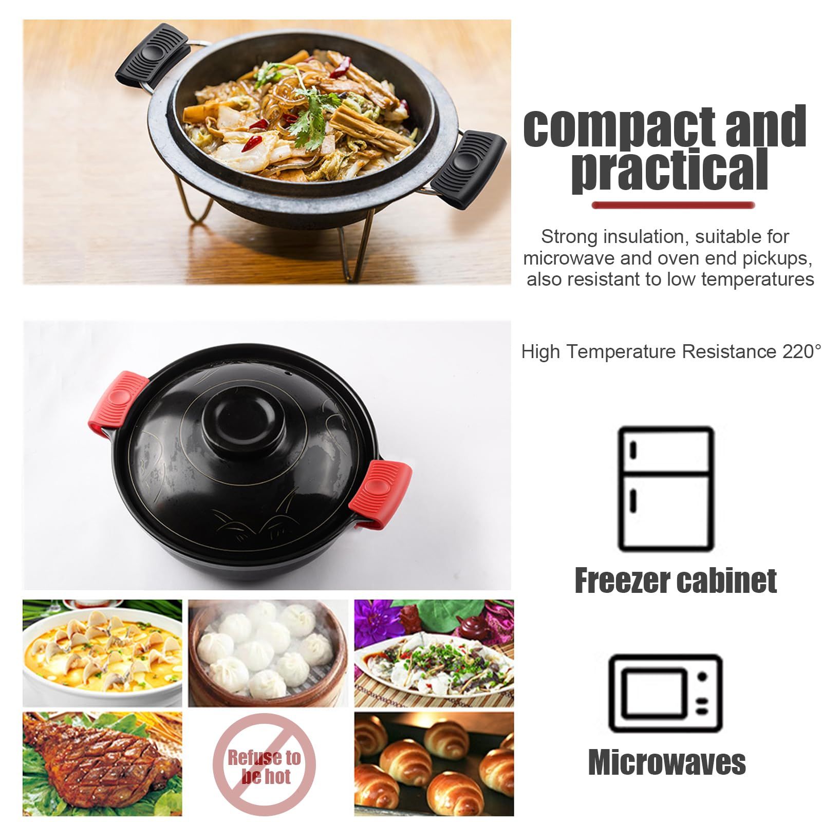 4Pcs Silicone Assist Handle Holder Grip, Heat Resistant Cast Iron Holder Sleeve, Anti-Slip Skillet Handle Covers, Potholder