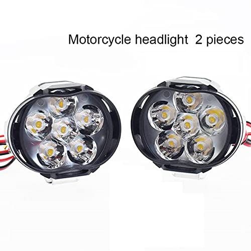 2Pcs 6 Led Motorcycle Light Headlight Assembly Universal Scooter ATV Fog White Car Drl Lamp Energy saving, High brightness