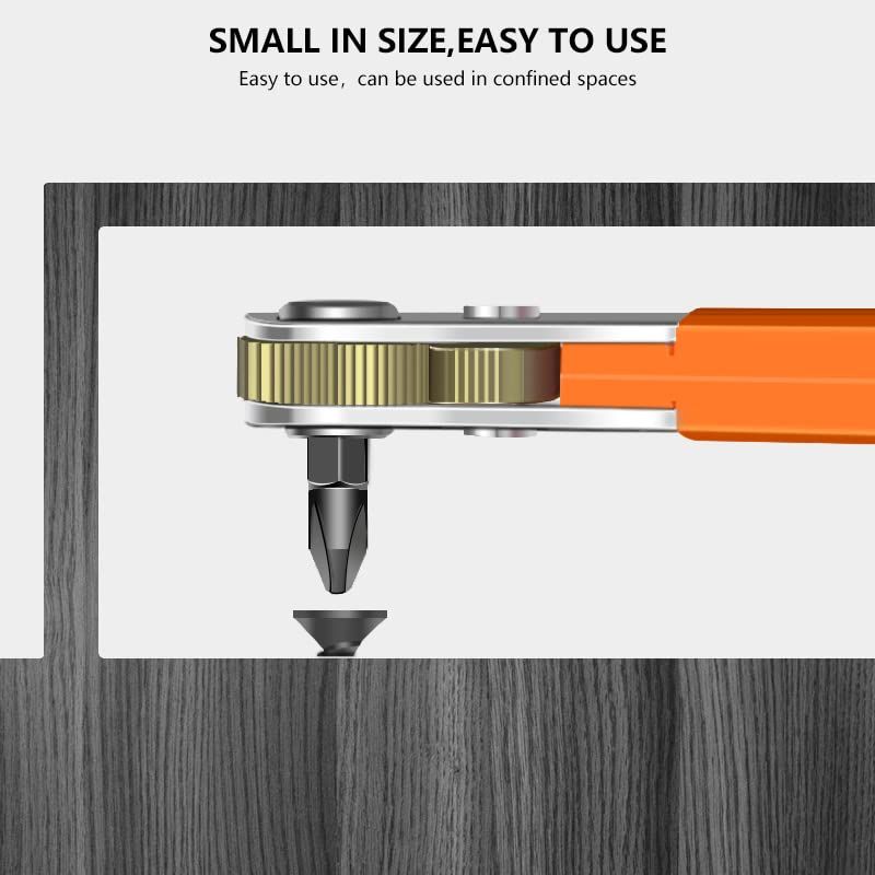 Wrench Nozzle Handle Screwdriver Nozzle Socket Wrench Screwdriver Auto Repair Tools Wrenches(Orange)